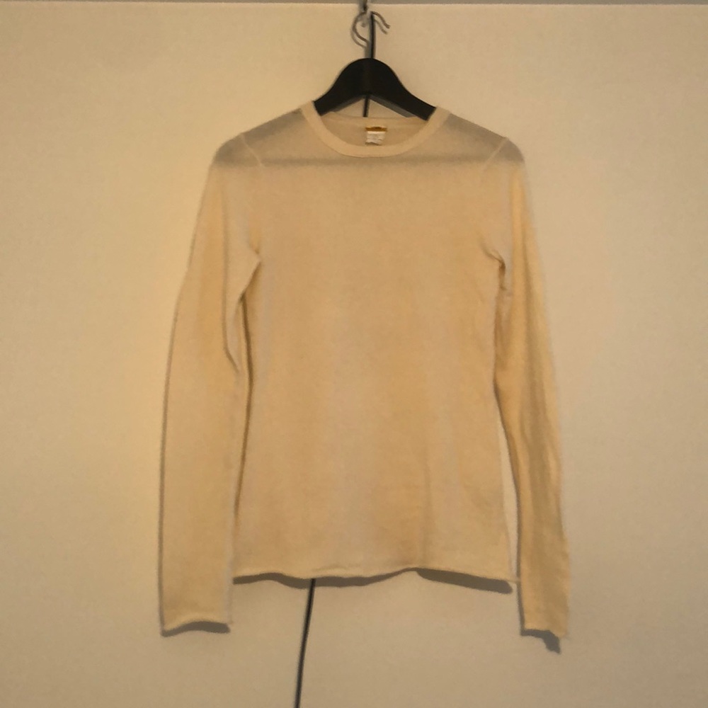 J.Crew 100% cashmere crew neck cream sweater